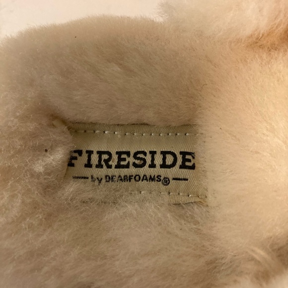 Fireside Tan White Sheepskin Leather Winter Slippers size 9.5 - Picture 6 of 15